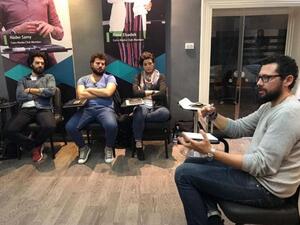 جانب من ورشة العمل مع مدير التصوير أحمد المرسي.