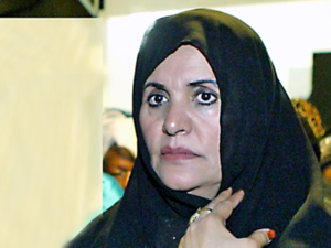 صفية فركاش أرملة الزعيم الليبي الراحل معمر القذافي
