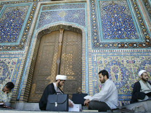 Students study at a religious school in Iran's Shiite clerical capital Qom.  (AFP/Behrouz Mehri)