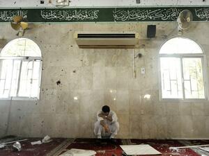 A Saudi man mourns after the Daesh-claimed bombing in late May of a Shiite mosque in Qatif, a majority-Shiite town.  (AFP/File)