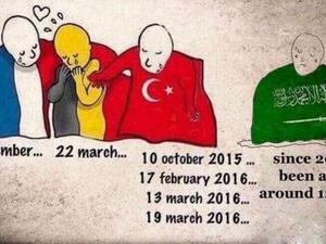 Cartoons in solidarity with France, Belgium, and Turkey have all circulated on social media following major attacks. (Twitter)