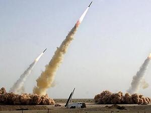Iranian liquid-fueled Shahab-3 Scud missiles test-fired in 2008. (AFP/File)