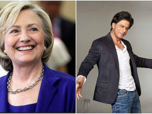 شاروخان يُشارك هيلاري كلينتون الرقص على أنغام الموسيقى الهندية.. فيديو طريف!