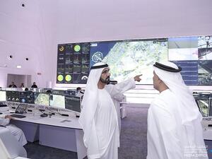 Sheikh Mohammed bin Rashid Al Maktoum, Vice President and Prime Minister of the UAE and Ruler of Dubai, inaugurates the RTA's Enterprise Command & Control Centre (EC3) on May 22, 2017. (Dubai Media Office)