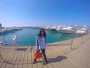 Sherine soaking up the sun in Beirut. (Image: Facebook)