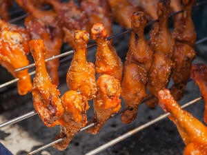 أسياخ الدجاج المدخن