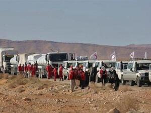 مخيم الركبان بريف حمص الشرقي يبدأ تسلم المساعدات الإنسانية