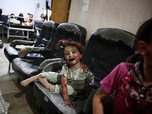 The comments come on the heels of a deadly bombing in the Damascus suburb of Douma, where the Syrian government shelled a crowned marketplace in August and killed upwards of 100 people and injured 200 more. (AFP/File)