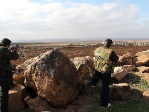 Syrian rebels captured an army base in Daraa after launching a 24-hour operation against the regime's 52nd Brigade. (AFP/Anwar Amro)