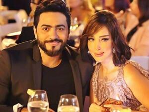 تامر حسني و بسمة بوسيل يرزقان بـ(آدم) في الولايات المتحدة