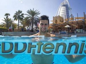 Djokovic has a pool day at Burj Al Arab Dubai. (Khaleej Times)