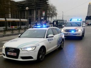 سيارات للشرطة البلجيكية في بروكسل
