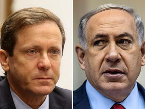 رئيس الوزراء الاسرائيلي بنيامين نتانياهو وزعيم المعارضة اسحق هيرتزوغ