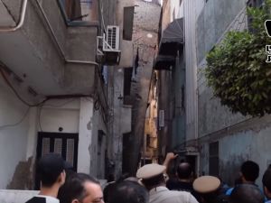 “I was sleeping and woke up to find the refrigerator moving and the bed tilting,” said Hamdi Daoud (Youtube/AlMasry AlYoum)