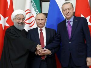 Turkish, Russian and Iranian leaders stressed their joint cooperation to oppose separatism in Syria. (AFP/ File Photo)