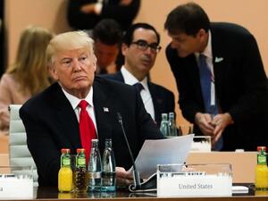 US President Donald Trump attends a working session during the G20 summit in Hamburg on July 8, 2017. (Markus Schreiber/ AFP)