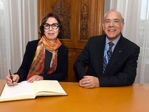 Lamia Zribi, Tunisian Minister of Finance (L) and Angel Gurria, Secretary-General of the OECD. (OECD/ Michael Dean)
