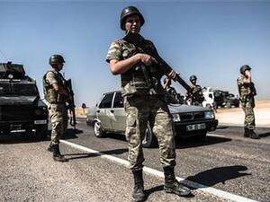 A file photo of Turkish security forces blocking a road. (AFP/File)  A file photo of Turkish security forces blocking a road. (AFP/File)