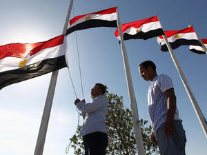 Disrespecting the Egyptian flag is now punishable under law with up to a six month prison sentence or a 5,000 pound fine (Courtesy of Chris Newbould/Digital Production Middle East)