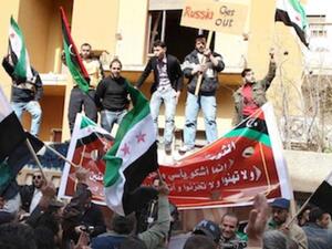 The Russian embassy in Libya was attacked earlier this year by alleged exiled activists from the Syrian opposition (Courtesy of the Voice of Russia)