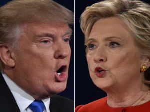المرشحان للرئاسة الامريكية ترامب وكلينتون   