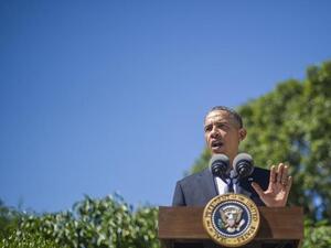UNITED STATES, Chilmark : US President Barack Obama makes a statement on Egypt August 15, 2013, in Chilmark, Massachusetts. AFP PHOTO/Jim WATSON
