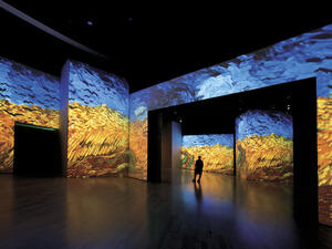 Visitors are introduced to a unique symphony of light, colour and sound as famous artworks are shown in their entirety, broken down into highlighted sections or magnified on a huge scale.