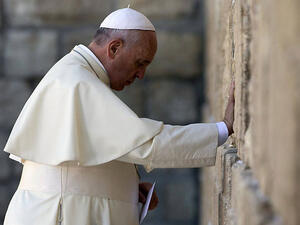 Pope Francis at the Western Wall in Jerusalem in May 2014. (AFP/File)