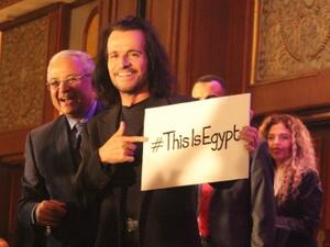Greek composer, pianist and music producer Yanni during the press conference on 27 October. (Ahram)