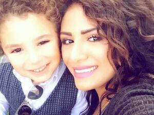 الفنانة الراحلة غنوة برفقة ابنها ياسين