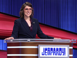Bialik is filling in as a host for former winner Ken Jennings  Bialik is filling in as a host for former winner Ken Jennings