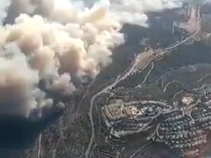 حريق ضخم في جبال القدس 