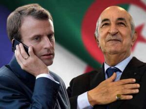 الرئيسان الجزائري عبد المجيد تبون (يمين) والفرنسي ايمانويل ماكرون