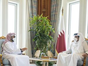 امير قطر يستقبل مستشار الأمن الوطني الاماراتي