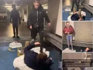 مراهقون بريطانيون يعتدون بوحشية على مشرد في موقف سيارات