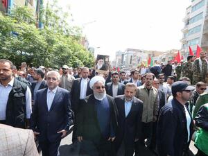 كبار المسؤولين الايرانيين يشاركون بمسيرات يوم القدس