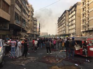 مقتل متظاهر بالرصاص في ساحة الخلاني وسط بغداد
