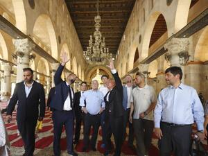 الرئيس التشيلي خلال زيارته للاقصى