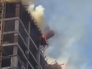 حريق في برج قيد الإنشاء في الدوحة