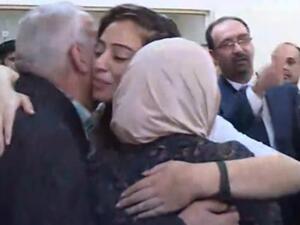عائلة اللبدي في استقبالها لدى عودتها الى الاردن