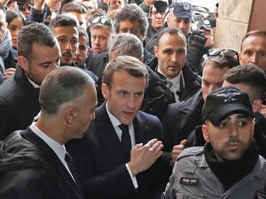 مشادة بين الرئيس الفرنسي والقوات الاسرائيلية في القدس 