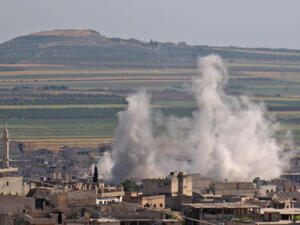 مخيم النيرب للاجئين الفلسطينيين قرب مدينة حلب السورية