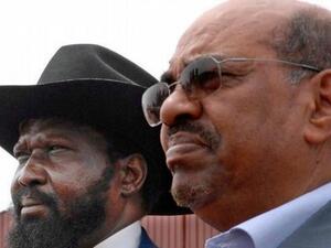 الرئيس السوداني المخلوع عمر البشير (يمين) ورئيس جنوب السودان سالفا كير