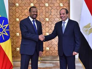 الرئيس المصري عبد الفتاح السيسي (يمين) ورئيس الوزراء الإثيوبي آبي أحمد
