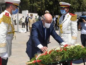 أشرف الرئيس عبد المجيد تبون على مراسم الدفن بمربع الشهداء في مقبرة العالية بالعاصمة