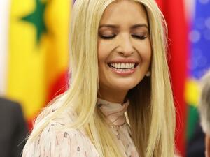 Advisor to the US President Ivanka Trump reacts during an event on the theme "Promoting the place of women at work" on the sidelines of the G20 Summit in Osaka on June 29, 2019.  Dominique JACOVIDES / POOL / AFP