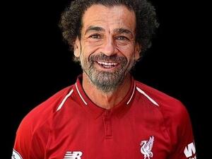 MO Salah using face app the Egyptian king at age of 70 (Twitter)