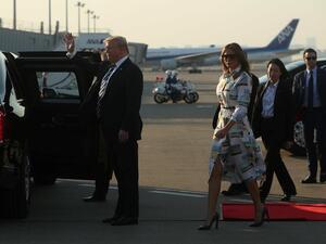 ترامب وزوجته في زيارتهما لطوكيو 