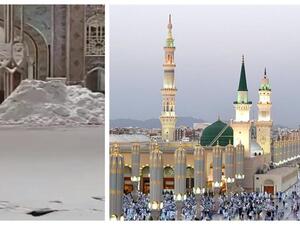 الثلوج تغطي المدينة المنورة