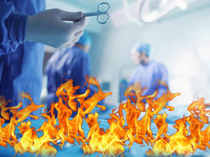 احتراق مريضة أثناء خضوعها لعملية جراحية